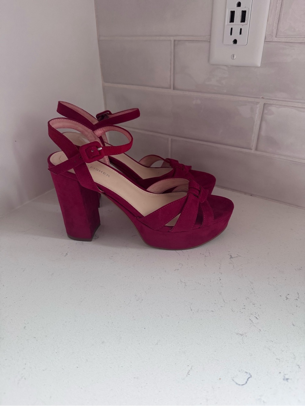 Women’s Raspberry Platform Block Heel Sandals - Marc Fisher - Picture 3 of 6